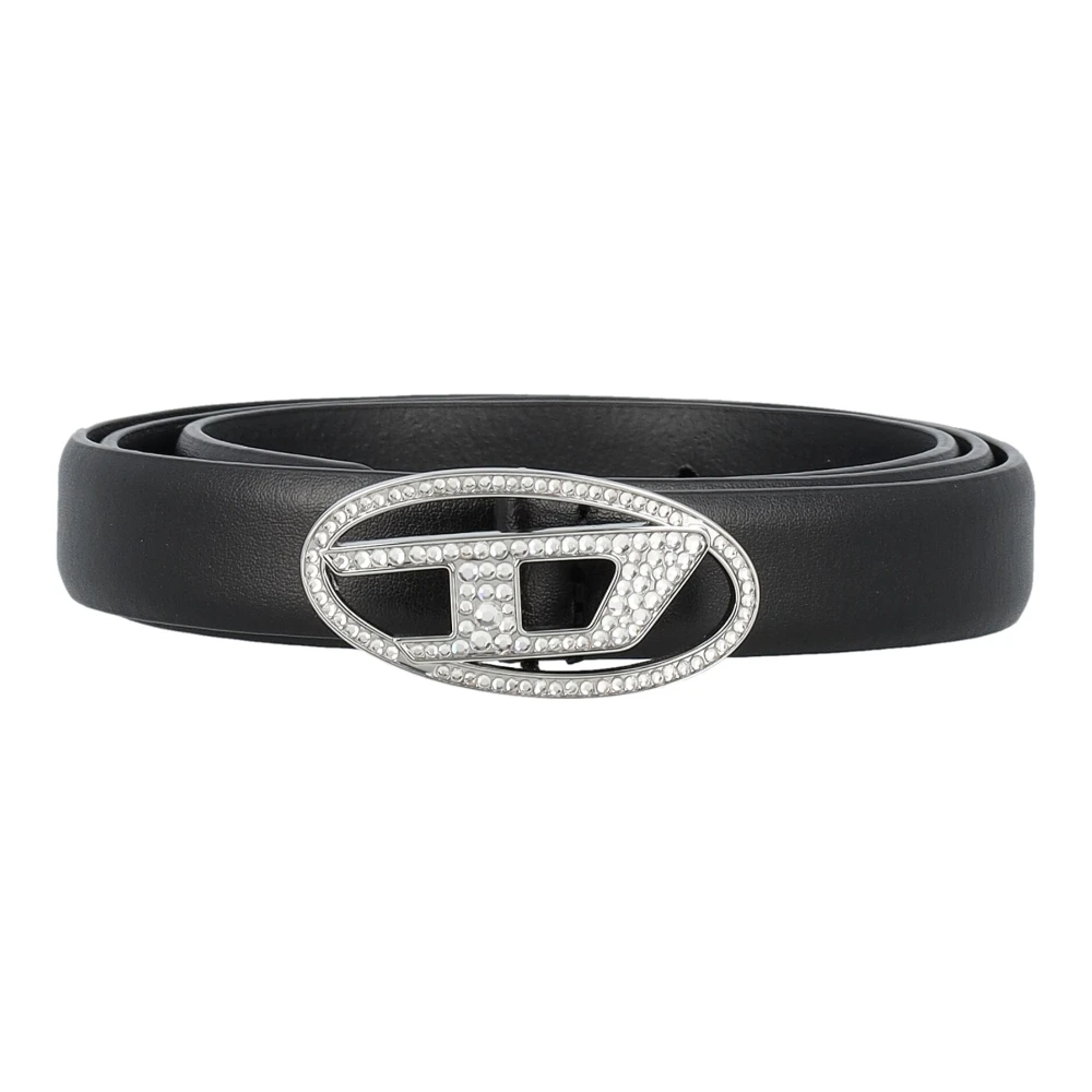 Diesel Zwart Accessoires Riem met Kristal D-Gesp Black Dames