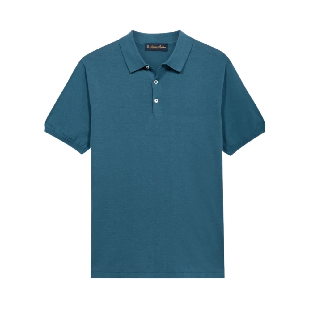 Brooks Brothers Men's Blue Polo Shirts, 2XL, Mercerized Cotton Knit Polo