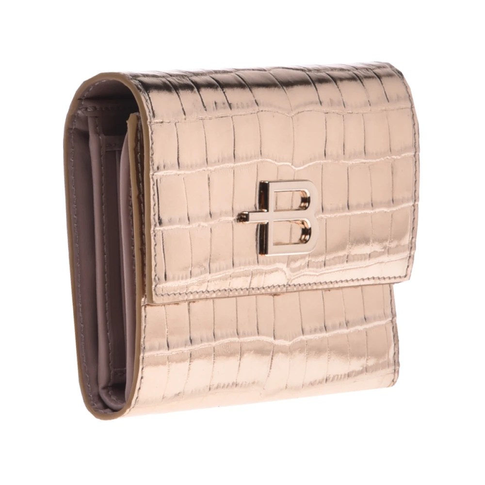 Baldinini Wallet in platinum laminated crocodile Yellow Dames
