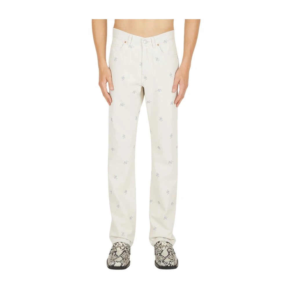 Martine Rose Blommigt Tryck Jeans White, Herr