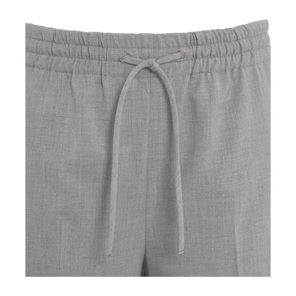 Ottod'Ame Grijze Straight-Leg Broek Elastische Taille Gray Dames