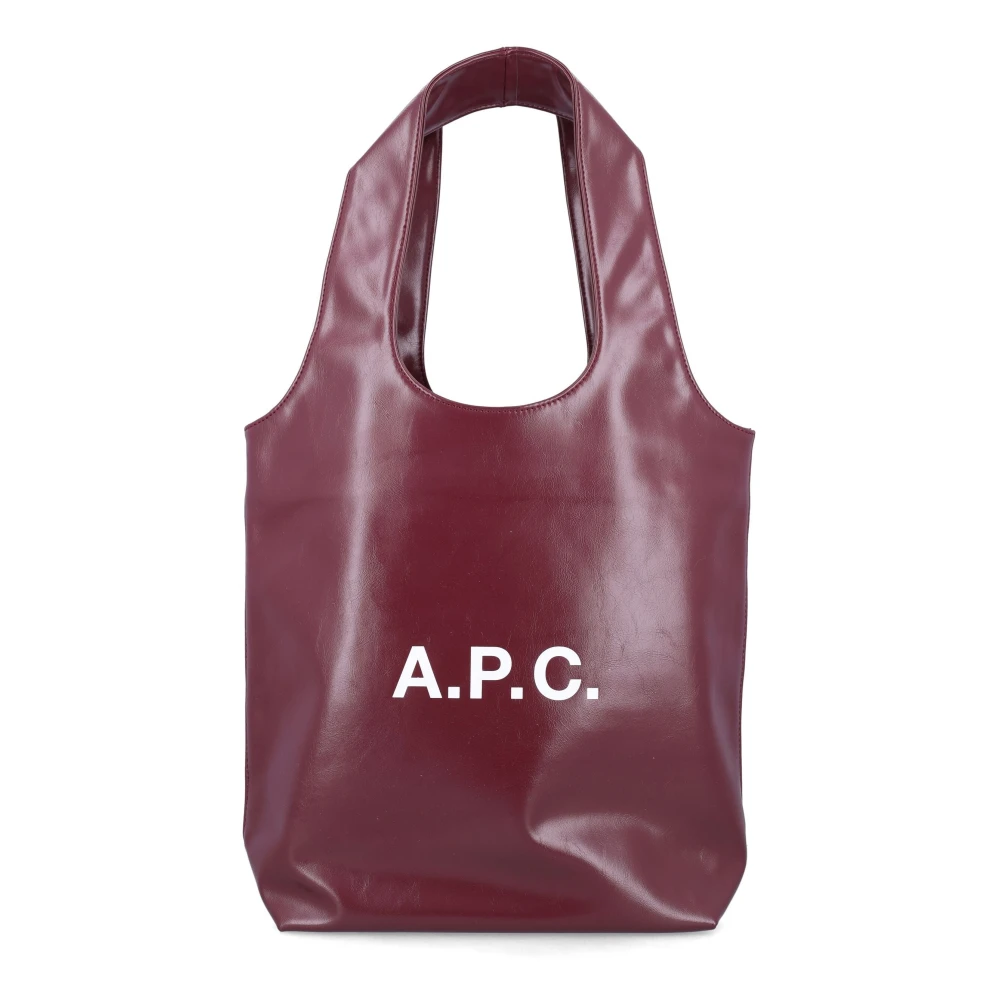 A.p.c. Ninon Logo Print Small Tote Bag Red Dames