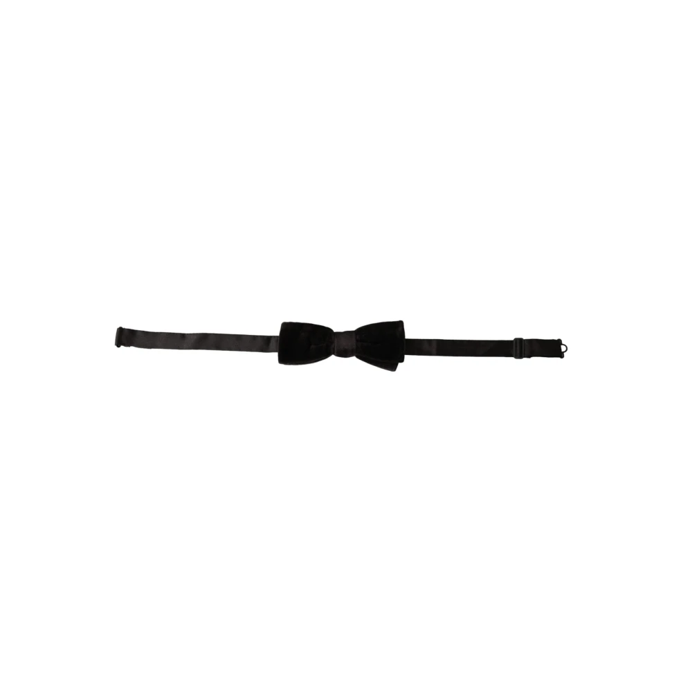 Dolce & Gabbana Black Velvet Adjustable Neck Men's Bow Tie - Male - Bow Ties - Black - One Size - Accessories