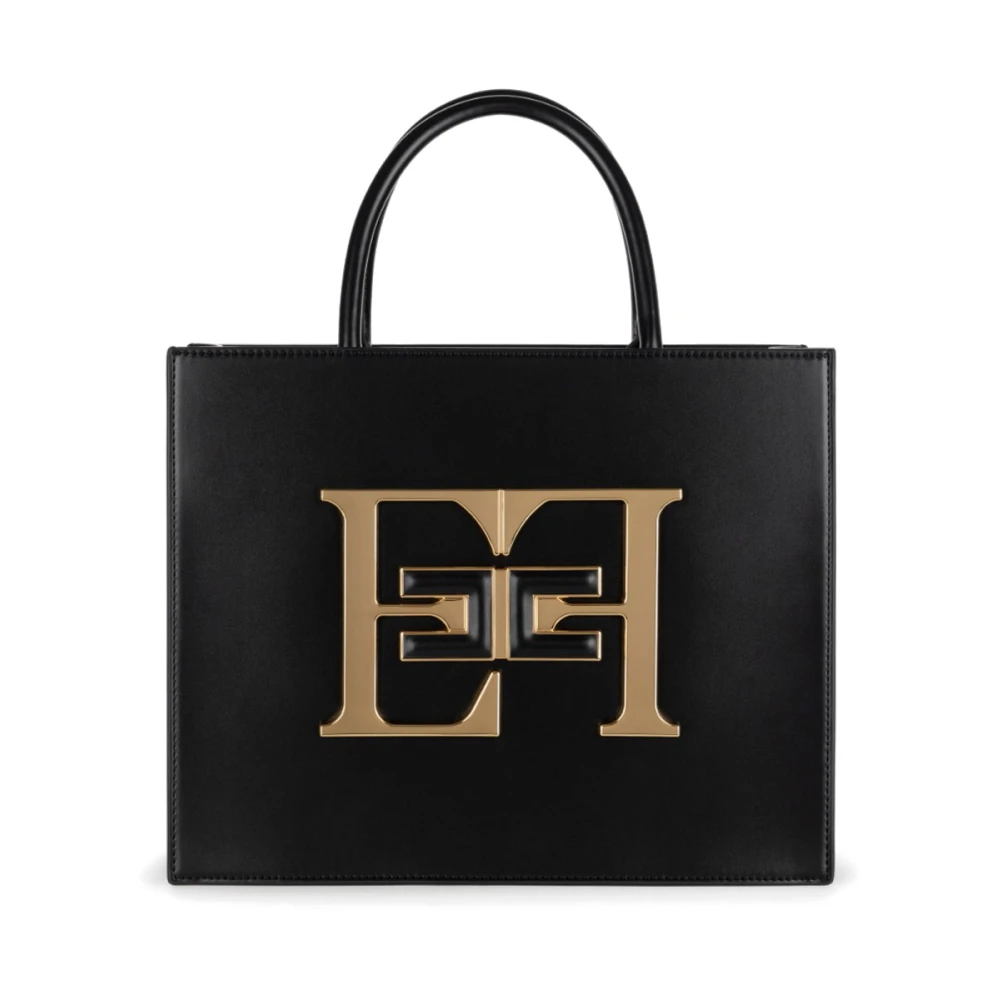 Elisabetta Franchi Stijlvolle Logo Handtas met Schouderband Black Dames