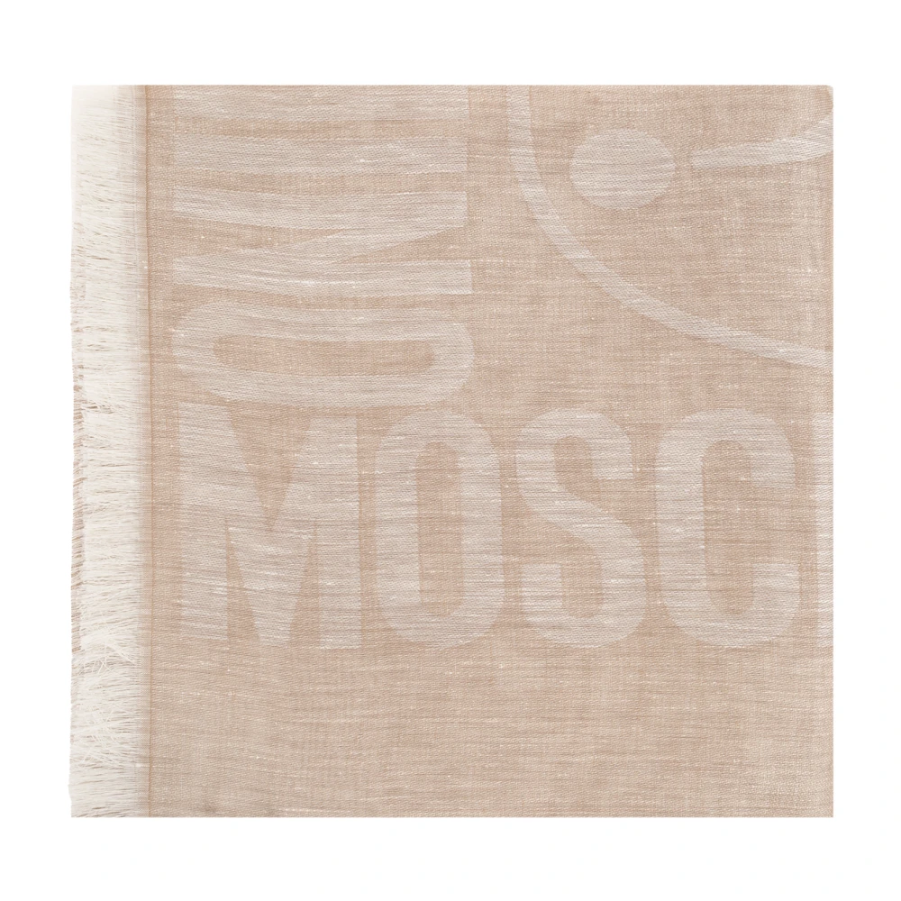 Moschino Sjaal met logo Beige Dames