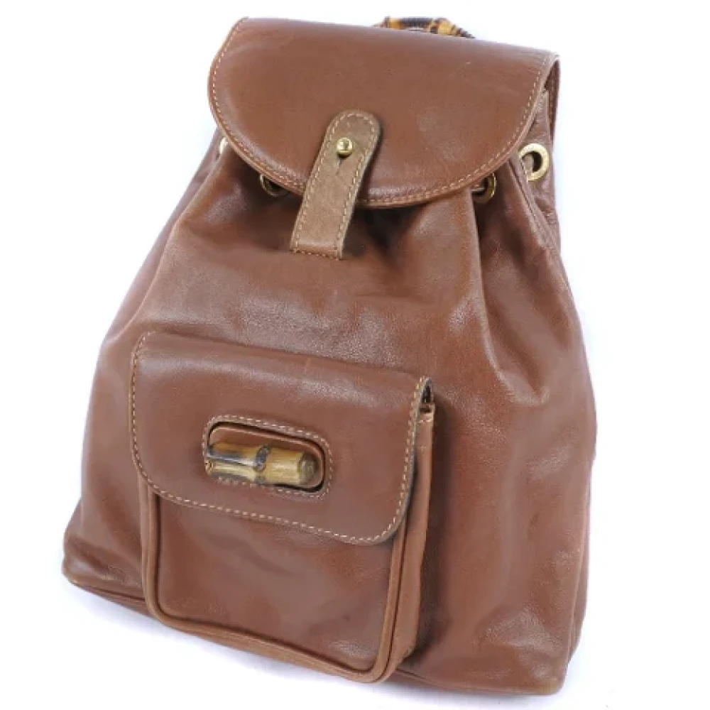 Gucci Vintage Pre-owned Leather handbags Brown Dames