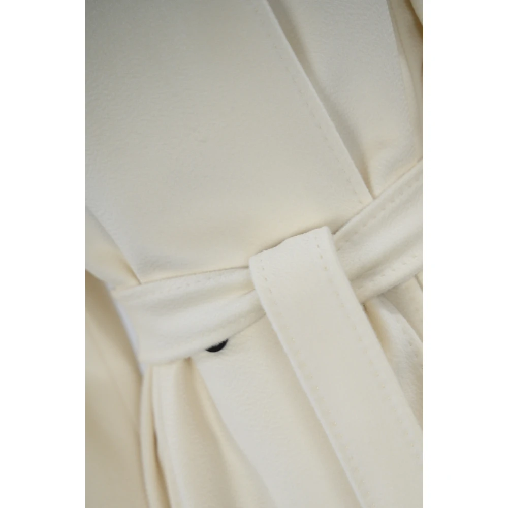 Max Mara Studio Witte wollen jas met riem White Dames