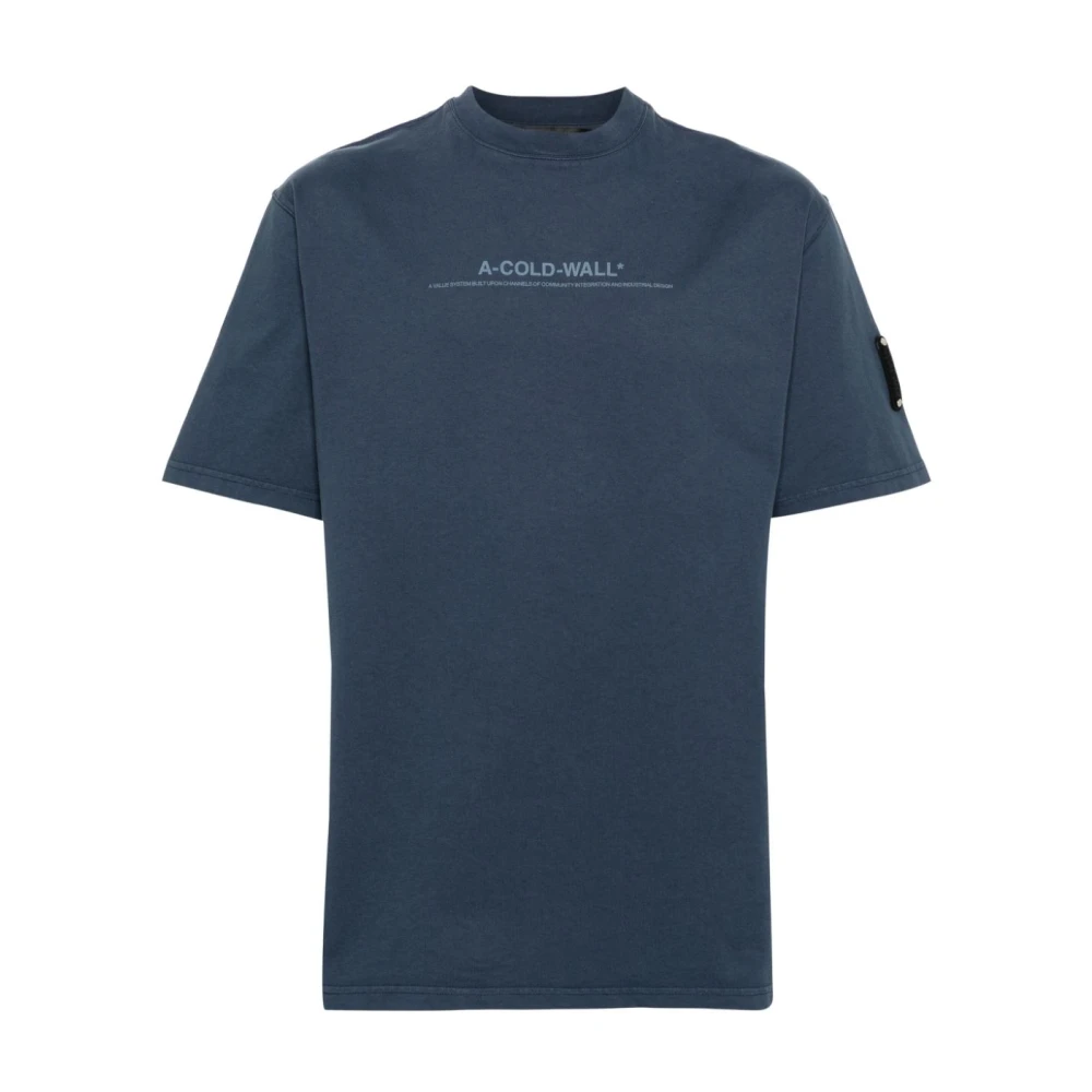 A-Cold-Wall Discourse Logo Print T-shirt Blue Heren