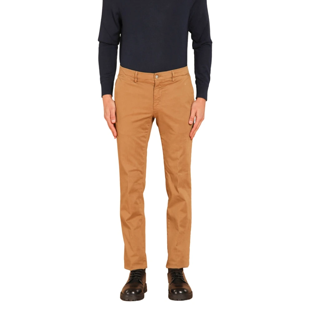 Mason's Gabardine Stretch Chino Broek Regular Fit Brown Heren