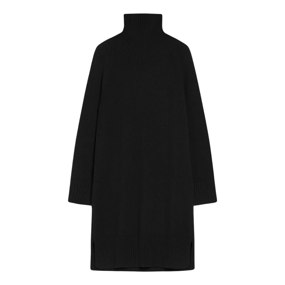 Max Mara Luxe wollen jurk met hoge hals Black Dames