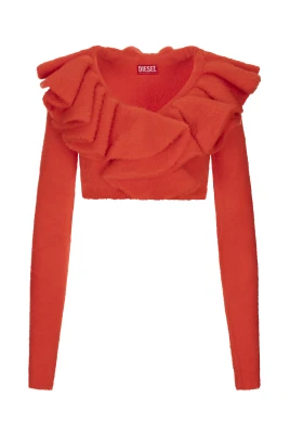 Orange Cardigan med Mega Ruffle
