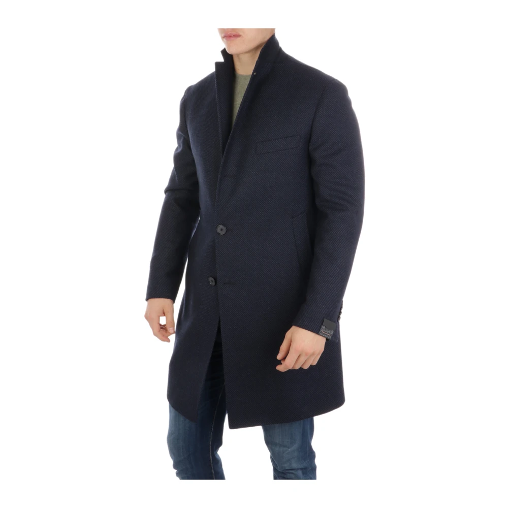 Tagliatore Eenvoudige Geknoopte Jas Blue Heren