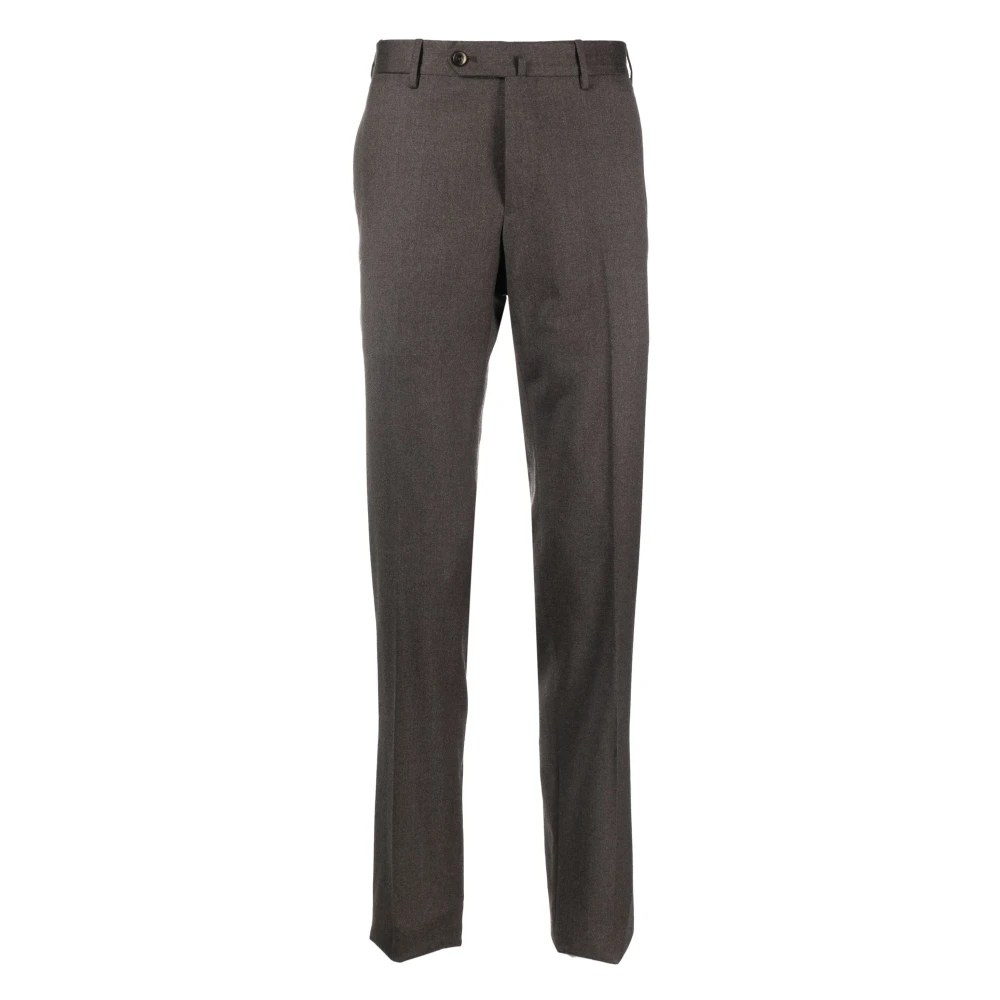 PT Torino Wollen broek met zakken en elastaan Brown Heren