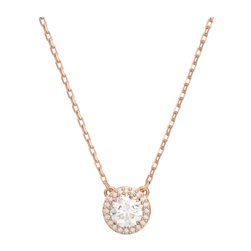 Swarovski Women's White/Rose Gold Constella Round Cut Pavé -Tone Plated Pendant - Crystal -Tone Plated - Image 2