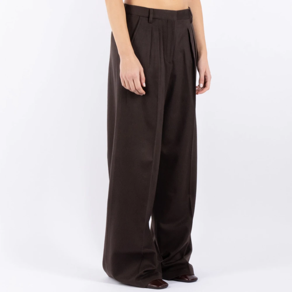Officine Générale Bruine Wol Kasjmier Broek Brown Dames