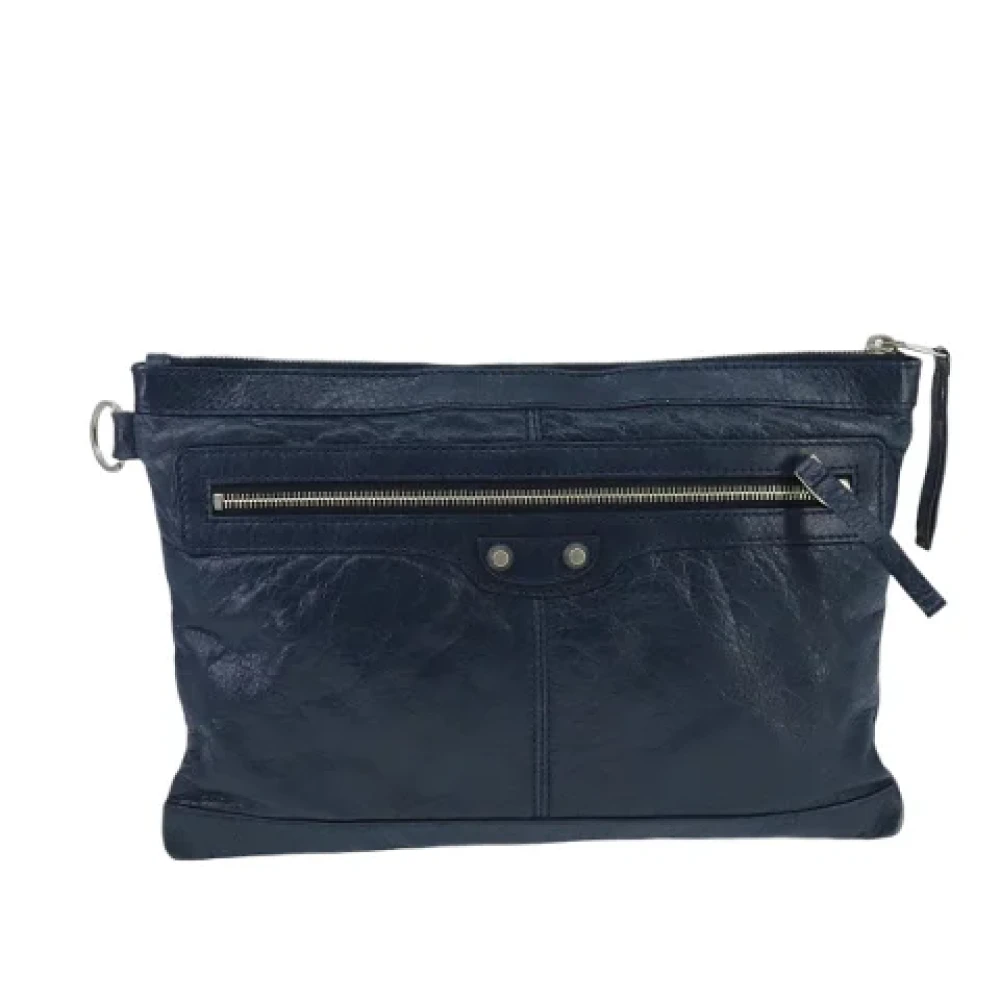 Balenciaga Vintage Pre-owned Leather clutches Blue Dames