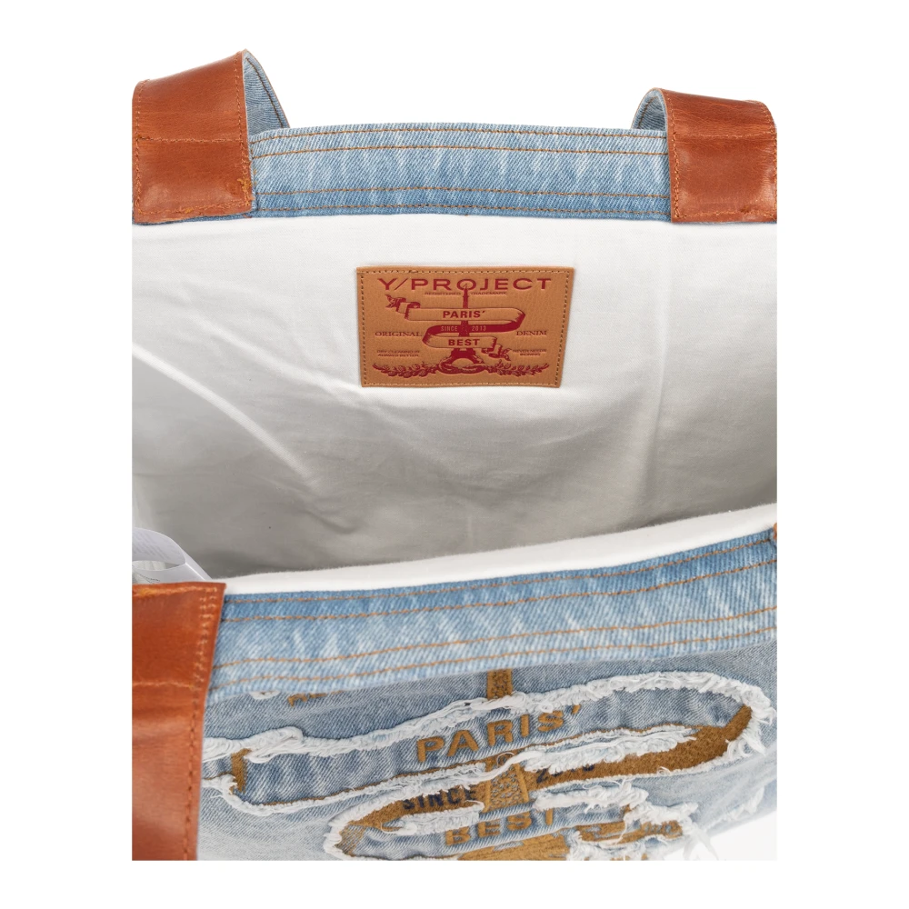 Y Project Parijs Beste denim shopper tas Blue Unisex