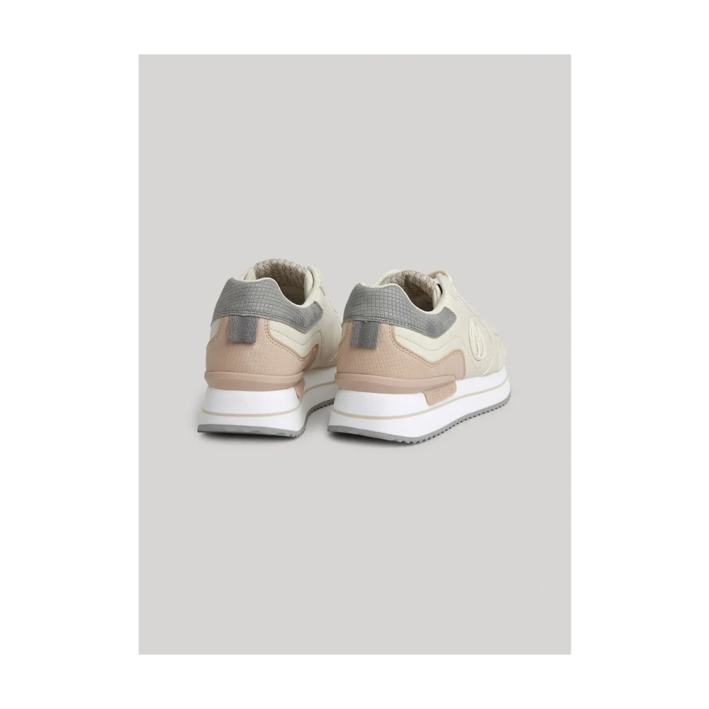 Pepe Jeans Minimalistische sneakers met contrasterende kleuren Heren Schoenen Beige
