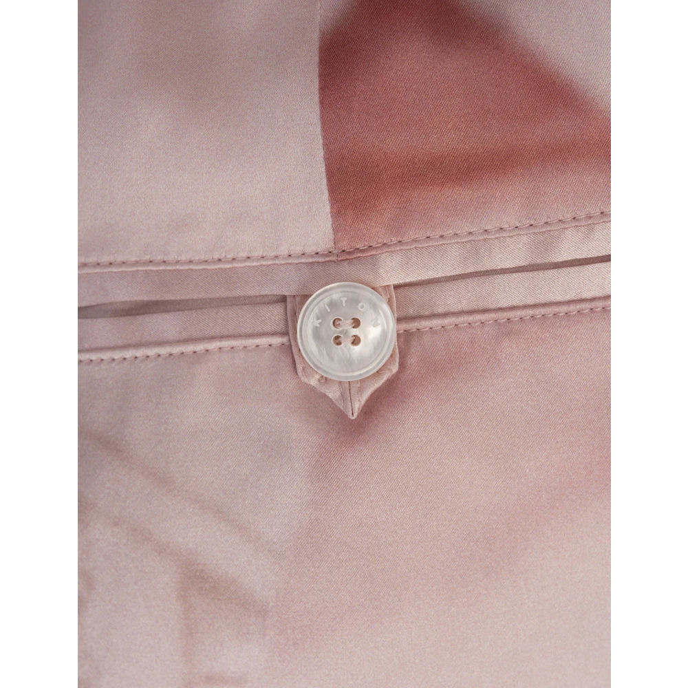 Kiton Zijden Roze Sjaal Pink Dames