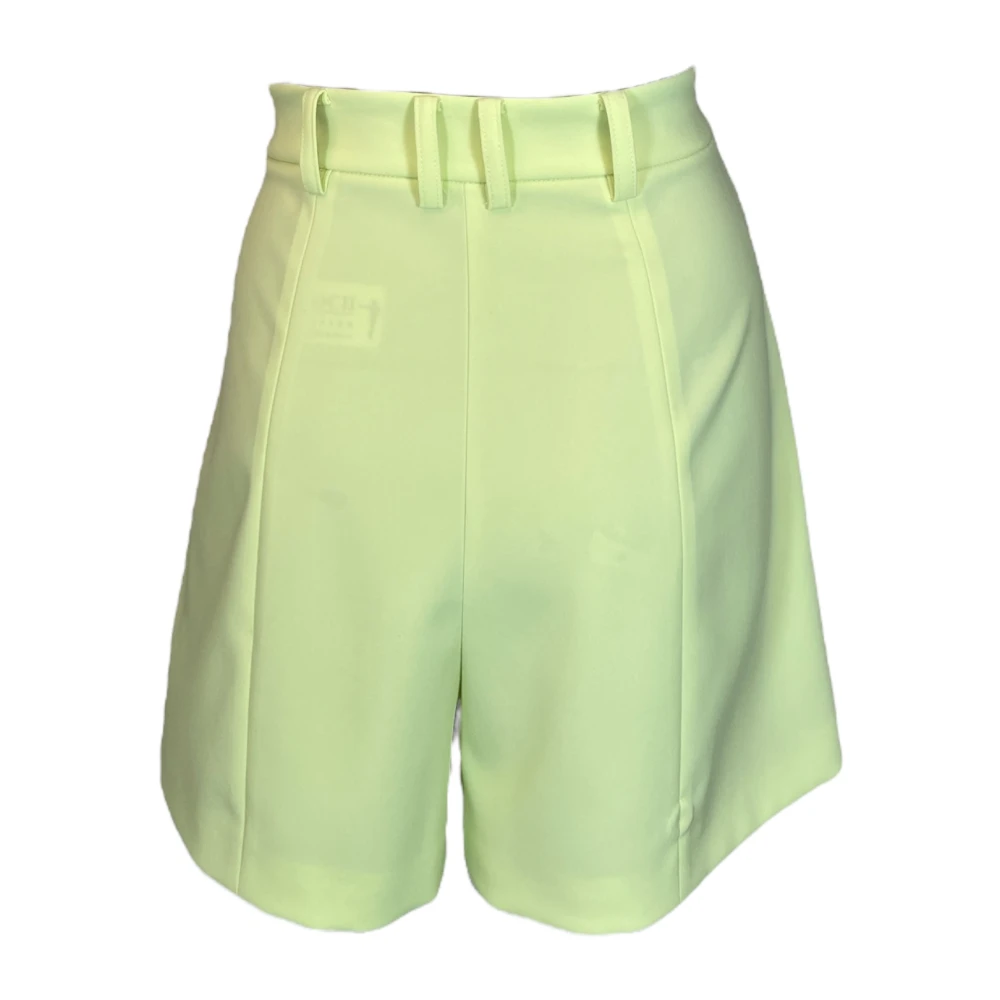 PATRIZIA PEPE Crepe Shorts Stretch Groen Yellow Dames
