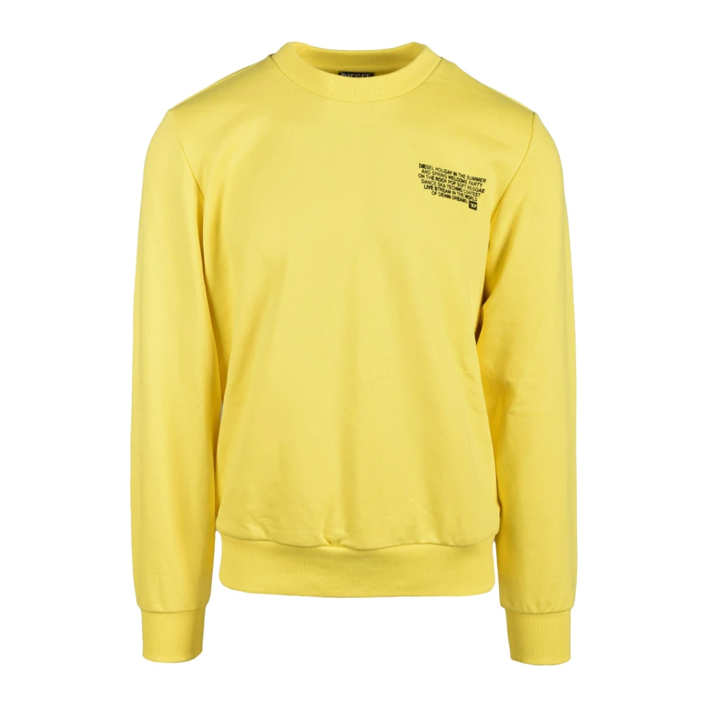 Diesel Katoenmix Stijlvolle Gebreide Top Yellow Heren