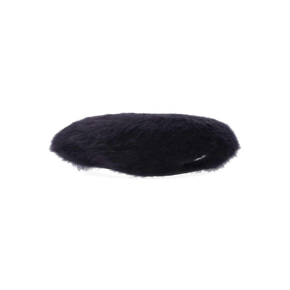 Kangol Zwarte Baret met Synthetisch Leer Black Heren