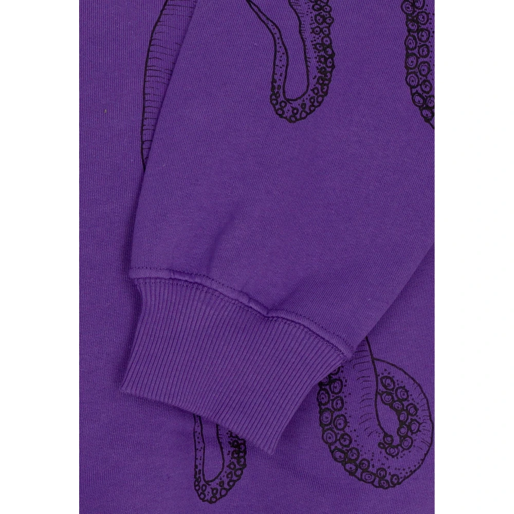 Octopus Paarse hoodie met patch Purple Heren
