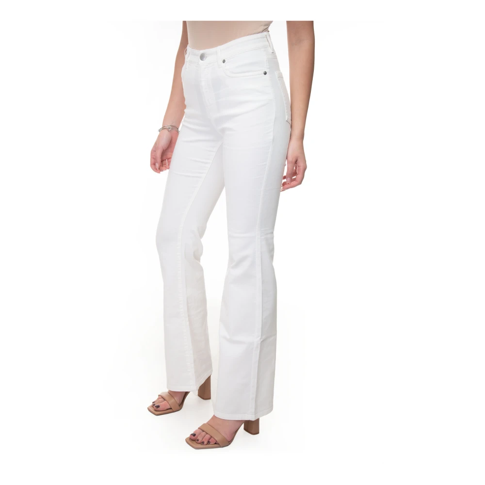 Max Mara Weekend Hoge Taille Flared Denim Jeans White Dames