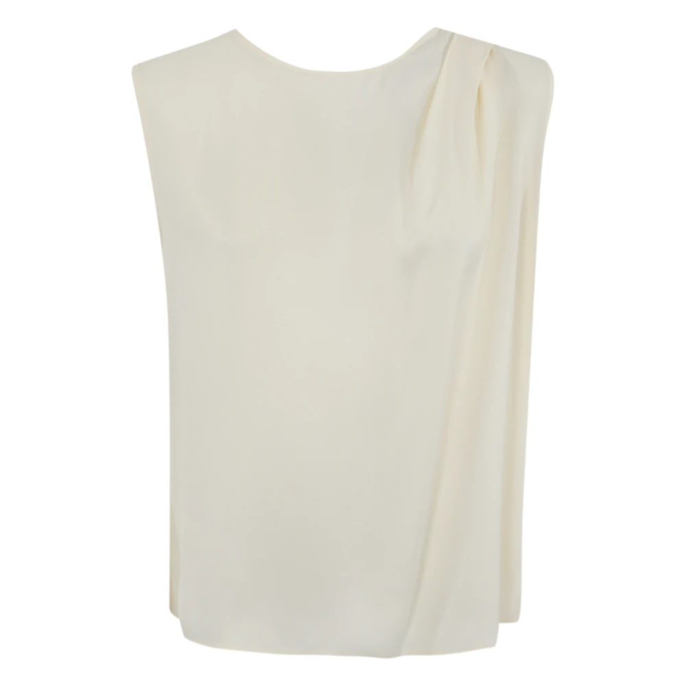 Twinset Georgette Mouwloze Top met Achterknoop White Dames