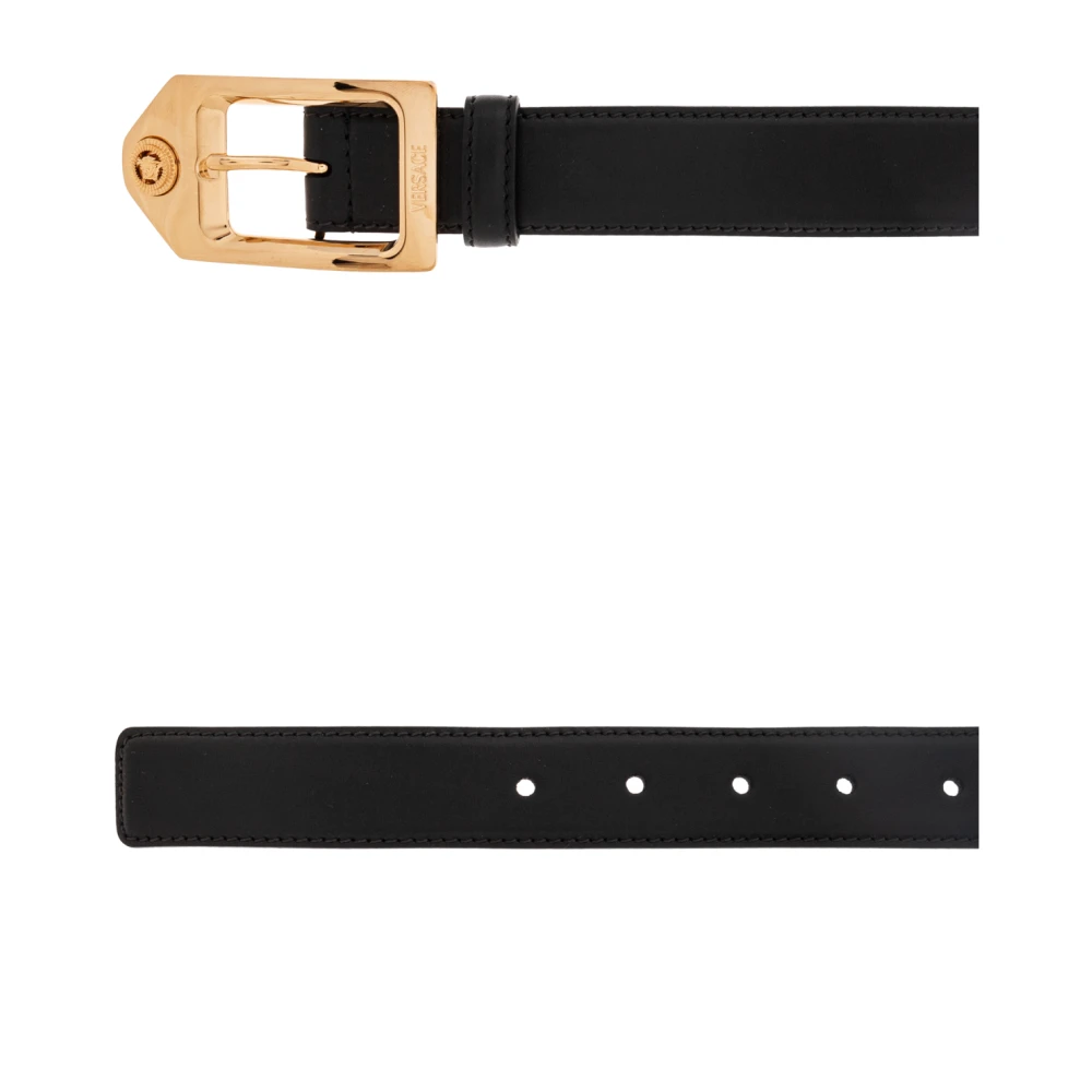 Versace Leren riem Black Heren