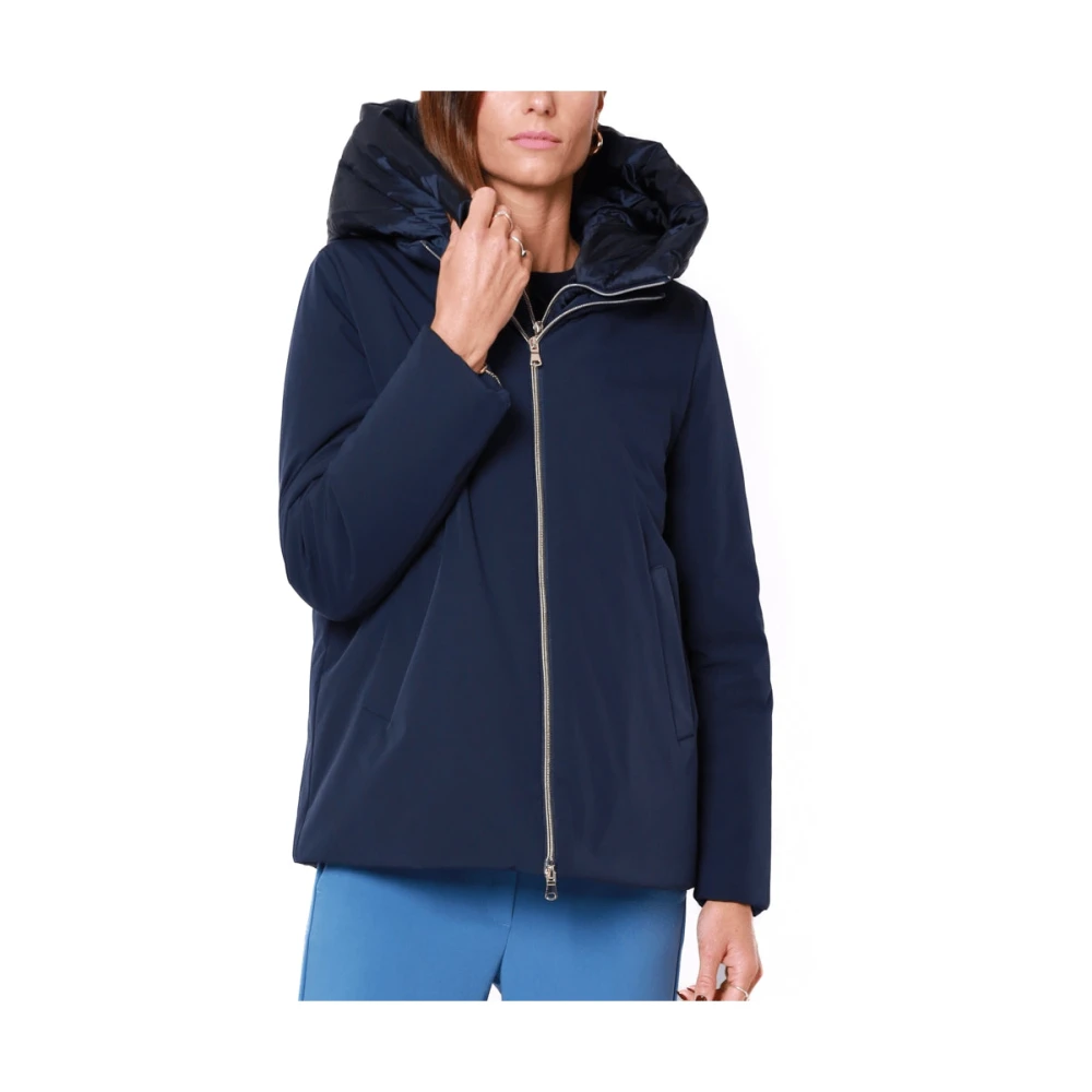 Emme DI Marella Korte Blauwe Winterjas met Capuchon Blue Dames