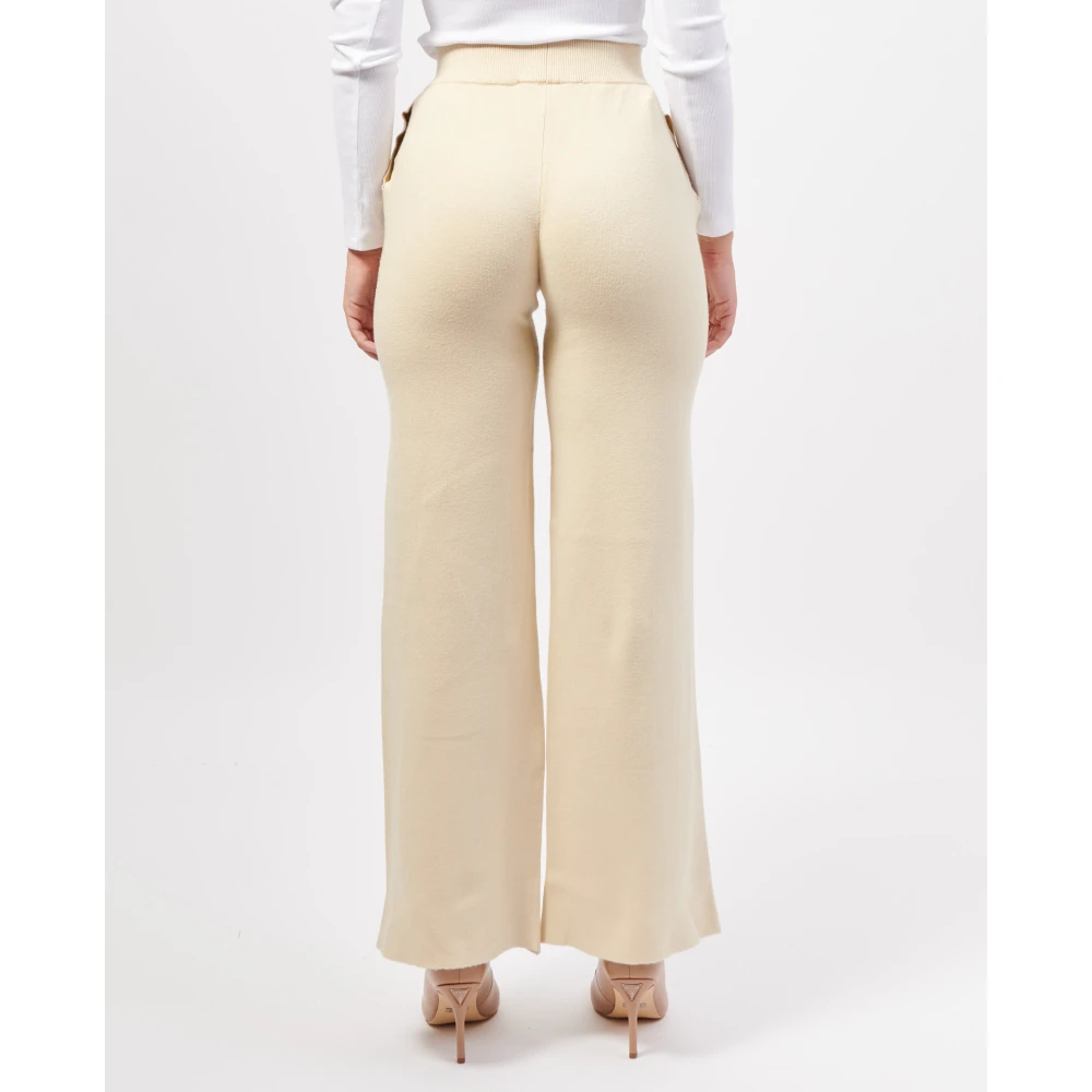John Richmond Witte Broek met Elastische Taille White Dames
