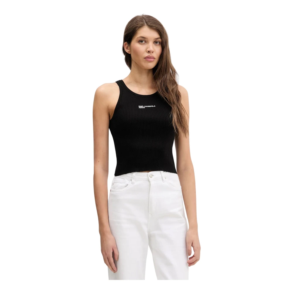 Karl Lagerfeld Jeans Damen Schwarz Top B1w18024 Slim Fit - Bild 2
