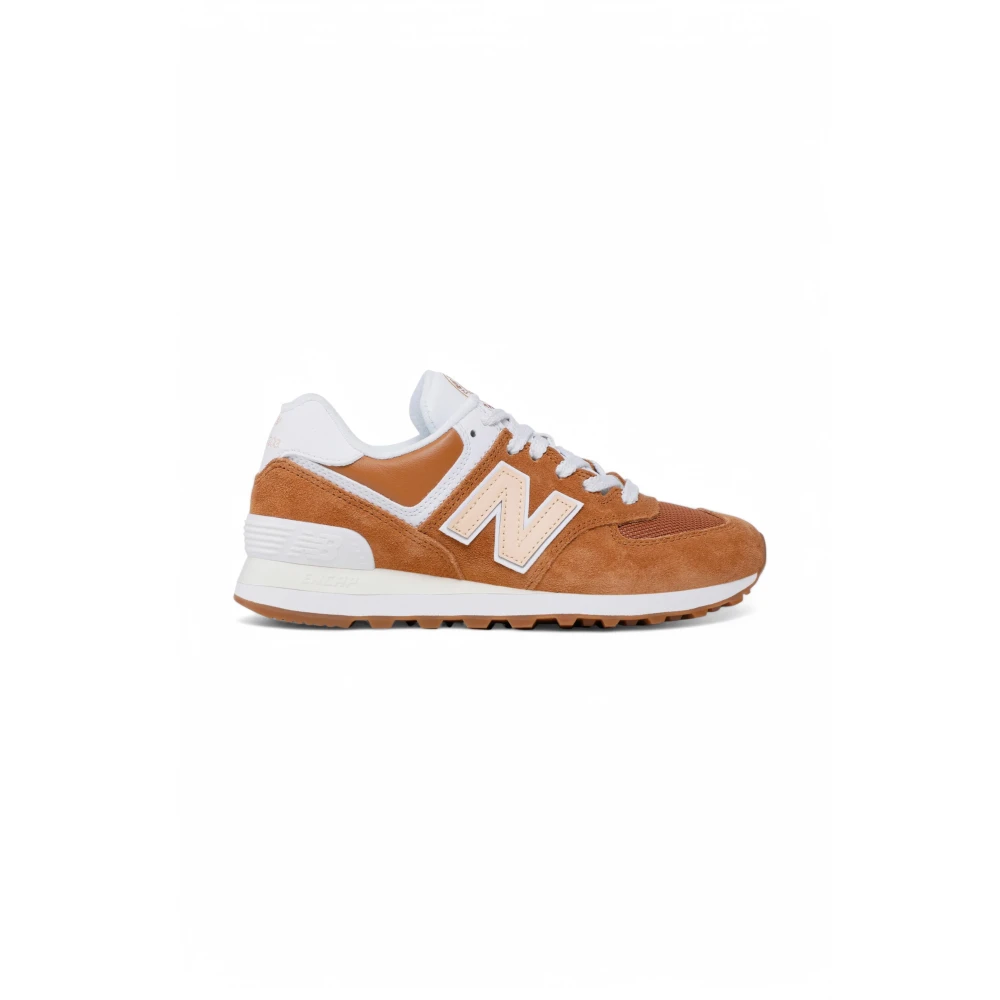 New Balance Suède Veterschoenen met Canvas Inzetstukken Heren Schoenen Bruin