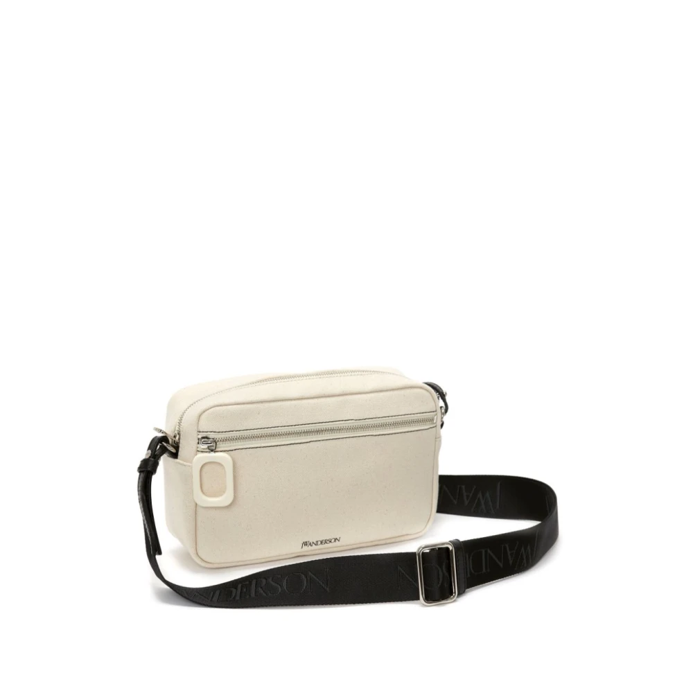 JW Anderson Natuurlijke Logo Crossbody Tas Zwart Beige Dames