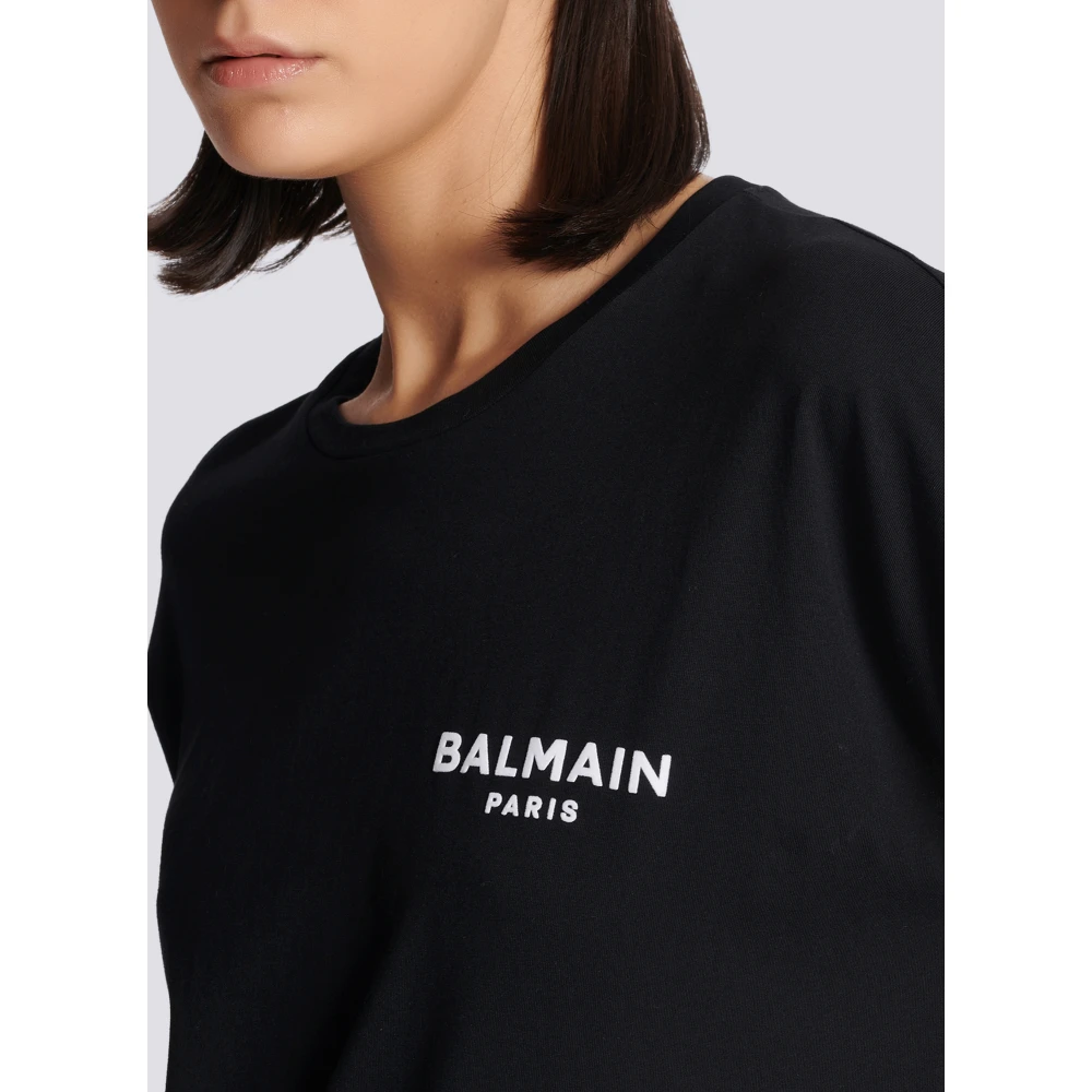 Balmain Flock T-shirt Black Dames
