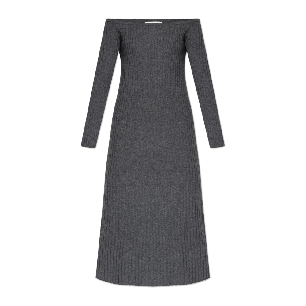 Lisa Yang Gestreepte jurk `Nari` Gray Dames
