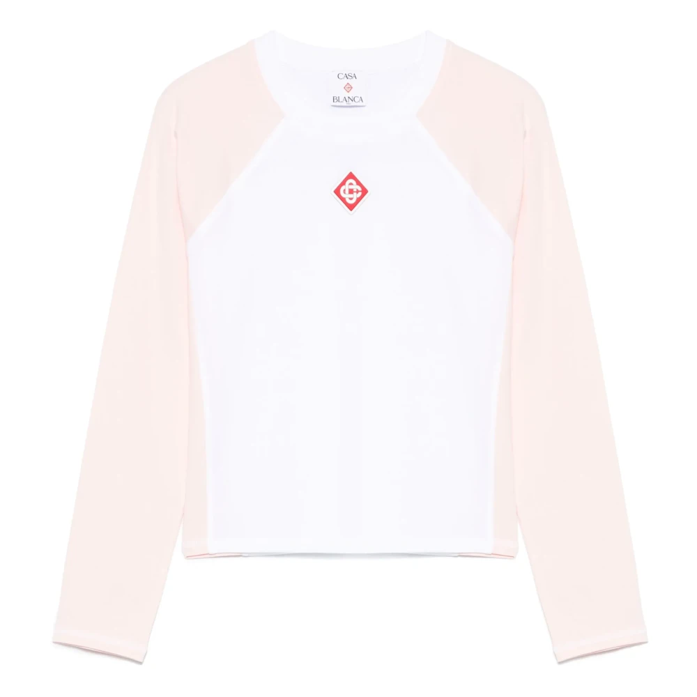 Casablanca Witte T-shirts en Polos met Logo White Dames