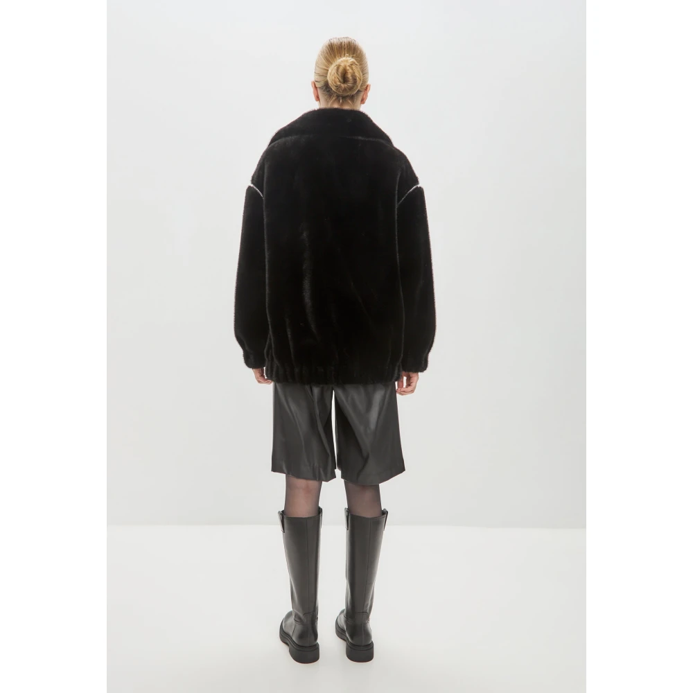 Cesare Gaspari Faux Fur & Shearling Jackets Black Dames