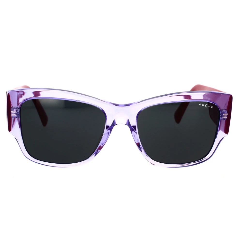 Vogue Transparenta fyrkantiga solglasögon med mörkgråa linser Purple, Dam