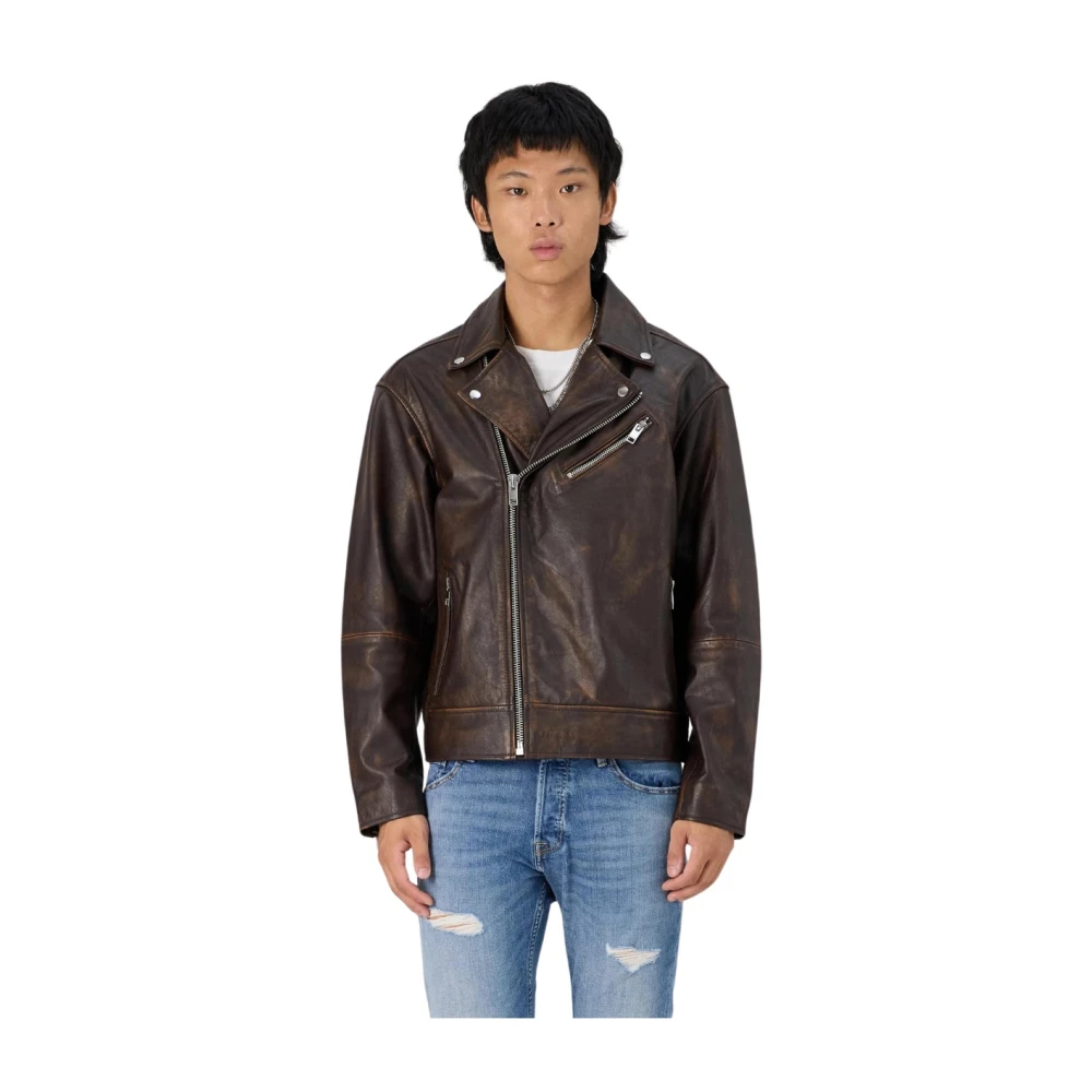 jack & jones Leren Bikerjack Brown Heren