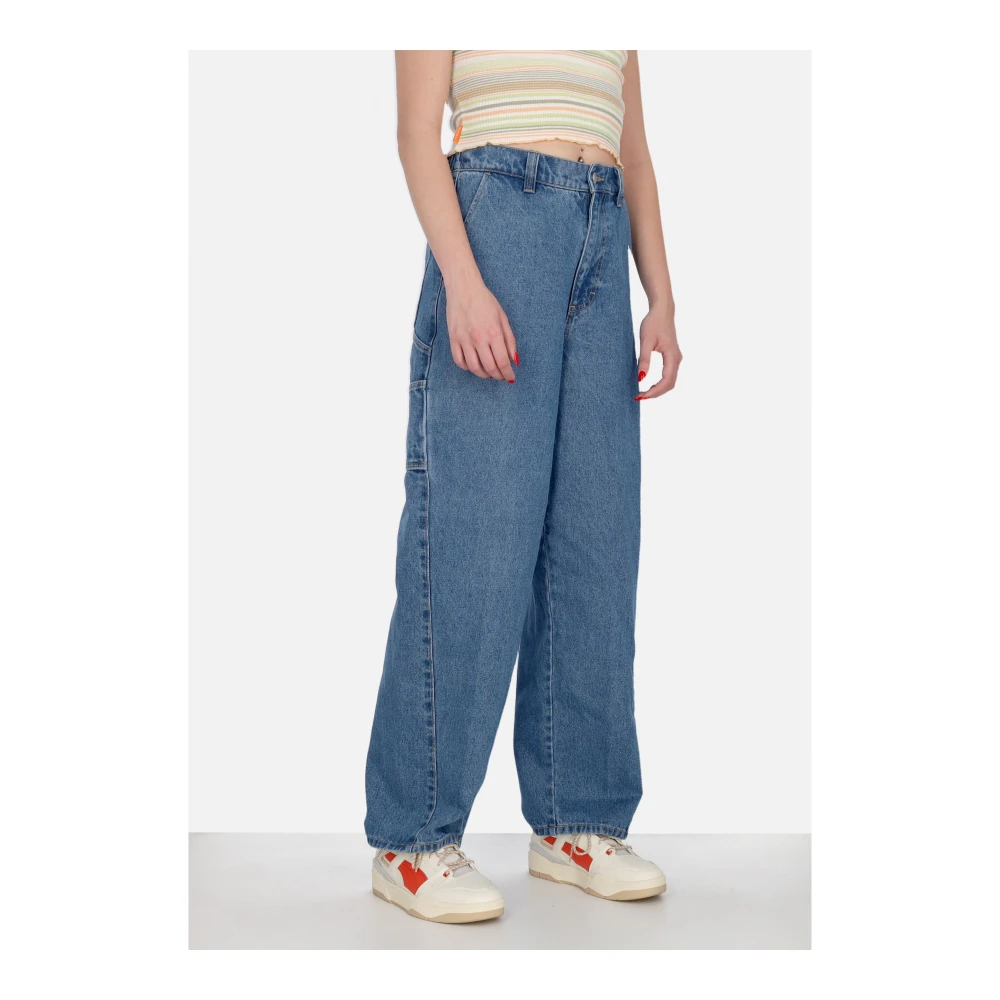 Obey Lily Carpenter Denim Jeans Blue Dames