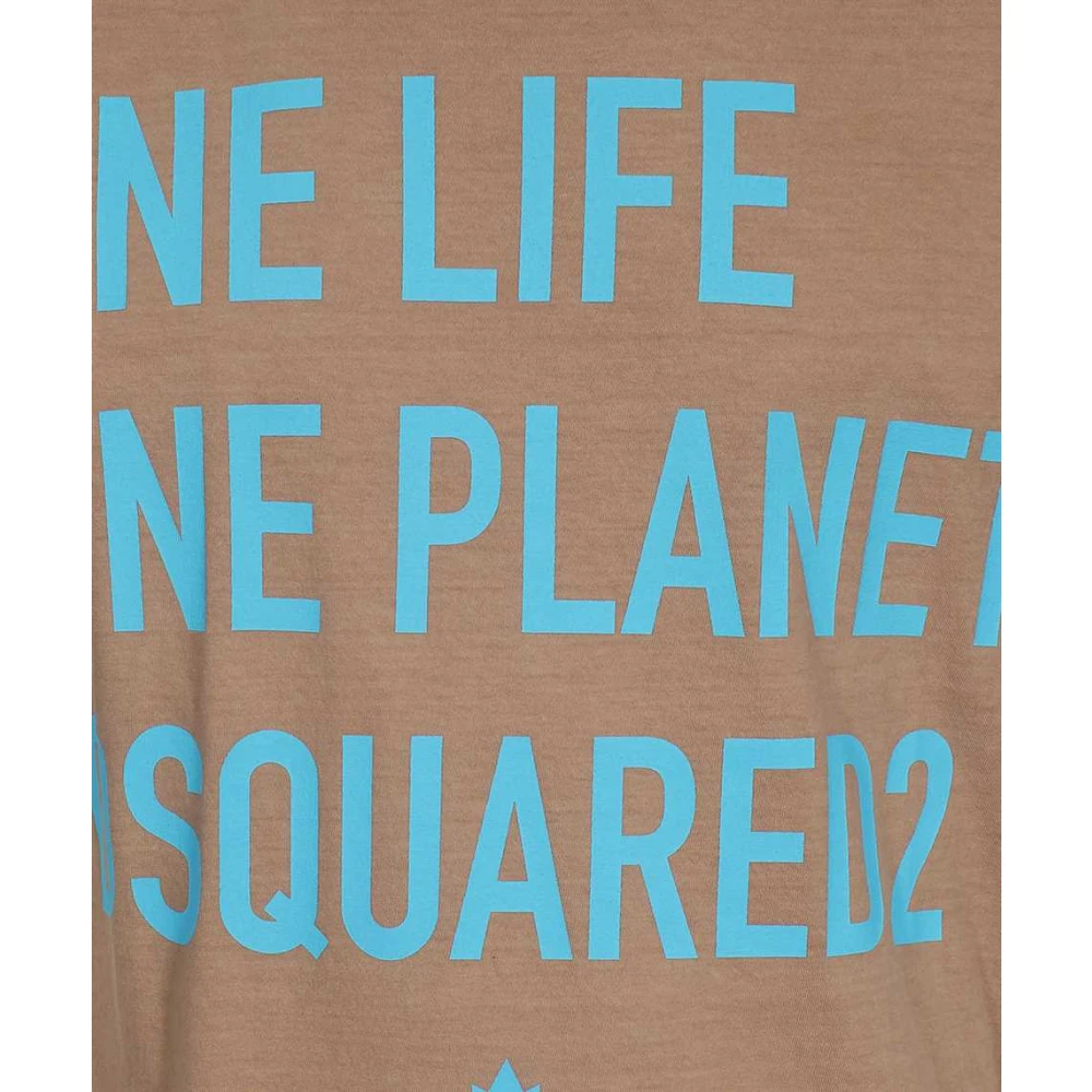 Dsquared2 Cool Fit Katoenen T-shirt Beige Heren