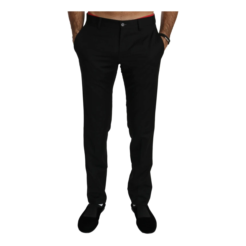 Dolce & Gabbana Men's Black Chinos, Xs, Wool Dress Trousers For