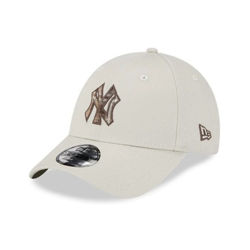 new era Beige Yankees Check Infill Pet Beige Heren