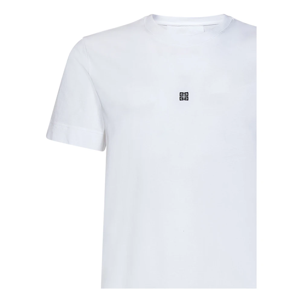Givenchy Witte Crewneck T-shirts en Polos met Geborduurde Logo's White Heren