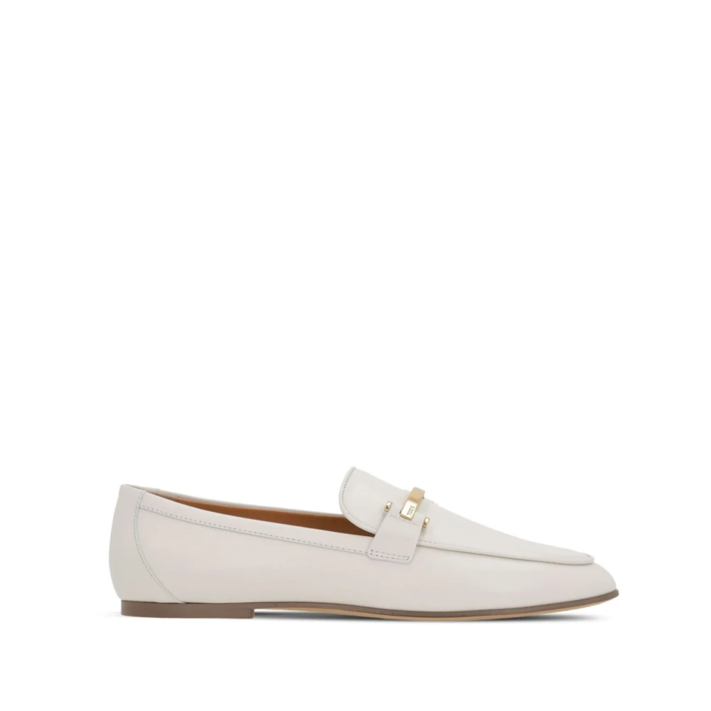 Tod's Vita Mandel Tå Platta Sulor Skor White, Dam