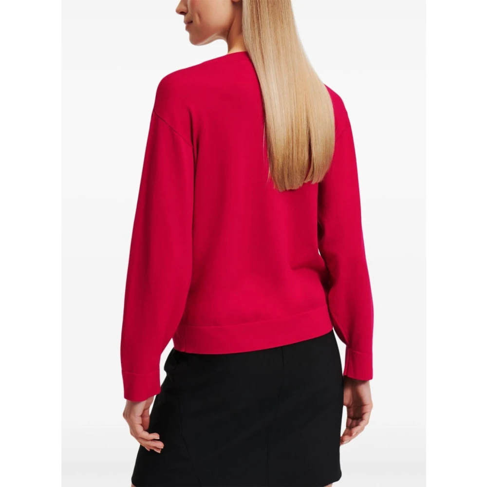 Karl Lagerfeld Signature V-Hals Trui Red Dames