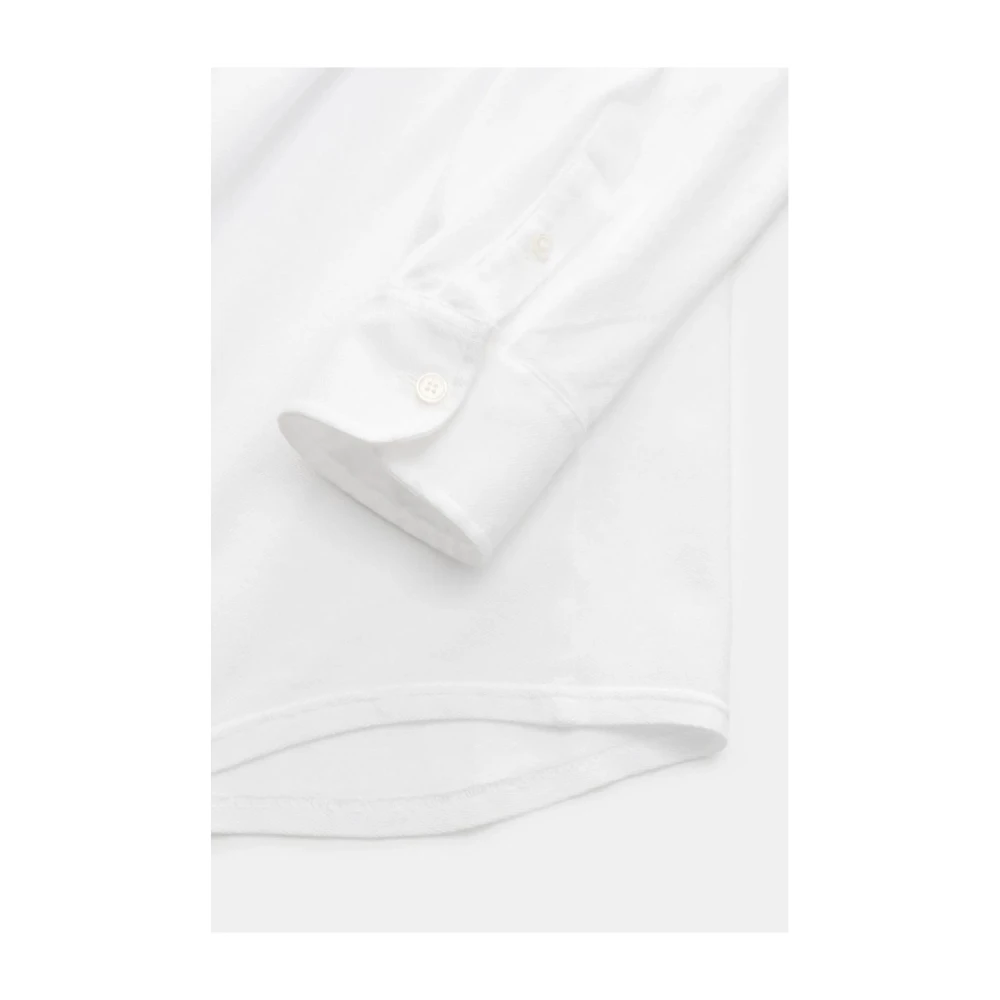 Fedeli Witte Steve Piqué Shirt Zacht Katoen White Heren