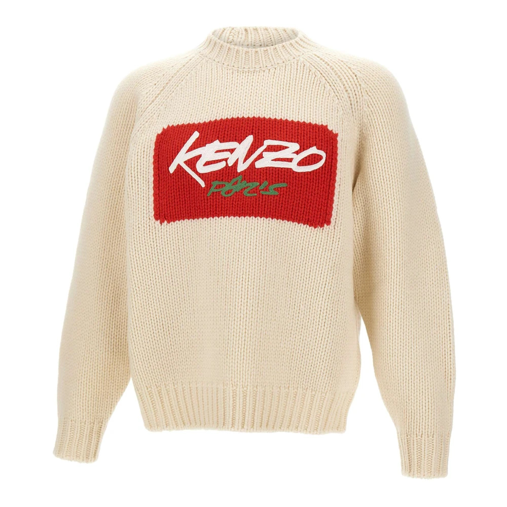 Kenzo Mannelijk Wit Truien & Vesten Heren, L, Wol, Kenzox Futura 200 Sweater